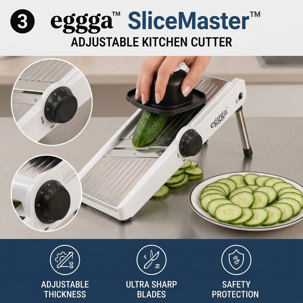 𝒆𝒈𝒈𝒈𝒂™ SliceMaster™ Adjustable Kitchen Cutter